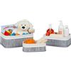 Relaxdays Cestino Portaoggetti, Pratico Set da 3, Fodera in Tessuto, bambù, Rettangolare, Bagno, Giochi, Grigio