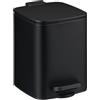 Relaxdays Pattumiera Bagno a Pedale, Coperchio Softclose 6 L, Cestino e Cesto Interno Rimovibile, Bidone in Ferro, Nero