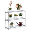 Relaxdays Scaffale Porta Piante a 3 Ripiani, Portapiante in Vaso, Fiori e Erbe, Mobile in Acciaio, 72x91x28 cm, Grigio