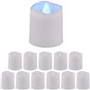 Relaxdays Candele a LED, Set da 12 Tea Lights Rotondi Luce Bianca Fredda, HxD 4,5x4 cm, Elettriche, Senza Fiamma, Bianco