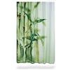 Relaxdays Tenda per Doccia con Design Bambù, Poliestere, Tessuto, Floreale, Tendina Vasca da Bagno, 200 x 180 cm, verde