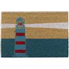 Relaxdays Zerbino Ingresso Casa, 40x60 cm, Tappetino con Faro, Tappeto Fibra di Cocco, Indoor e Outdoor, Multicolore