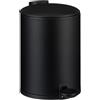 Relaxdays Pattumiera Bagno a Pedale 3L, Cestino Secchio Interno Rimovibile e Coperchio Ammortizzato, Ferro Opaco, Nero