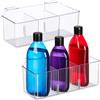 Relaxdays Ante dell'Armadio, 3 Scomparti, Pezzi Portaoggetti da Appendere, Set da 2 Organizer Sospesi, Box sopra Anta, Plastica, Trasparente