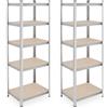 Relaxdays Set da 2 Scaffali in Acciaio, 180x60x45 cm, con 5 Ripiani ad Alta Portata 500 kg per Garage e Cantina, Argento