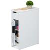 Relaxdays Mobiletto Salvaspazio da Bagno, Scaffale Cucina, Armadietto con Cassetto e 2 Vani, 61,5x21x46 cm, MDF, Bianco