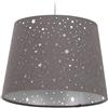 Relaxdays Lampadario per la Cameretta con Stelle, Paralume Stellato Rotondo, da Soffitto Bambini, grigio