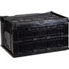 Relaxdays Cassetta Pieghevole, Stabile, da Lavoro, Plastica Resistente, 60L, HLP 32,5x58,5x39,5cm, Nero