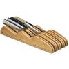 Relaxdays Inserto Portacoltelli da Cassetto, Vuoto, Ceppo, Bambù, per 9 Coltelli, HLP 5x12x40 cm, Organizer, naturale