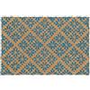 Relaxdays Zerbino da Ingresso in Cocco, Floreale, Tappetino Interni e Esterni Antiscivolo, 60x40 cm, Colore Naturale Blu