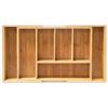Relaxdays Portaposate estensibile HBT 5 x 48,5 x 28 cm, inserto per posate in bambù con 5-7 scomparti come organizer da cucina e inserto per cassetti, portaposate di facile manutenzione per tutti i cassetti, naturale