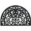 Relaxdays Tappeto di Gomma Semicircolare, 40x60 cm, Antiscivolo, Zerbino Ingresso, Portone, Outdoor, Ornamentale, Nero