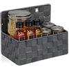 Relaxdays Cestino Portaoggetti, da Appendere, Organizer Bagno, Corridoio, Camera da Letto, HLP: 20x25x16,5 cm, Grigio