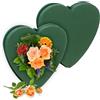 Relaxdays Spugna per Fiori Freschi e Secchi, Set 2 Cuori in Schiuma Floreale, 26,5x26,5x4 cm, Composizioni Fiorai, Verde, Gommapiuma