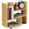 Relaxdays Organizer in Bambù, Portaoggetti Regolabile, per Scrivania, Cucina & Bagno, Altezza 40 cm, Legno Naturale