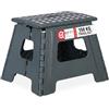 Relaxdays Sgabello Pieghevole L, da Bagno o Campeggio, per Bambini, fino a 150 kg, Plastica, H 30 cm, Grigio Scuro