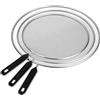 Relaxdays Coperchio Paraschizzi Padella, Set 3 Paraspruzzi Copri Pentola in Acciaio Inox, ∅ 25, 29, 33 cm, Manico, Nero