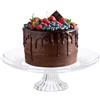 Relaxdays Alzatina per Dolci con Base, Alzata Porta Torta da Cucina, HxD 10 x 29 cm, Piatto in Plastica, Trasparente
