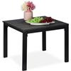 Relaxdays Tavolino Basso da Balcone, Resistente alle Intemperie, HLP: 39 x 52 x 48 cm, Tavolo da Caffè da Esterno, Nero
