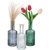 Relaxdays Vasi Vetro Decorativi, Set 3 Vasetti per Fiori da Interno, HxD: 20,5x8 cm, Decorazioni Centrotavola, Colorati
