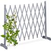 Relaxdays Grigliato in Legno per Rampicanti, Allungabile 275 cm, Graticolato per Piante, Giardino e Balcone, Grigio