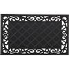 Relaxdays Zerbino Ingresso Casa, 75x45 cm, Tappetino Rettangolare Classico, in Gomma Antiscivolo, Indoor & Outdoor, Nero