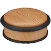 Relaxdays Fermaporta da Pavimento Piatto, Blocca Porta per Ante Pesante, Aspetto Legno, HxD: 5 x 10,5 cm, Marrone Chiaro