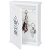 Relaxdays Cassetta Portachiavi da Muro, in Legno, Design Home Sweet Home, Rustico, Appendichiavi, 29 x 22 x 8 cm, Bianco