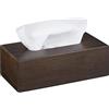 Relaxdays Porta Fazzoletti in bambù, con Base Scorrevole, per Salviette, HLP 7,5 x 24 x 12 cm, Marrone Scuro