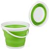 Relaxdays Secchio Pieghevole da 10 Litri, Pieghevole, Recipiente Richiudibile, per Casa Automobile e Campeggio, Verde