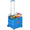 Relaxdays Carrello per la Spesa Pieghevole, 35 kg Carico, Manico Telescopico, Carrellino Trolley Portaspesa, Cesto, Blu