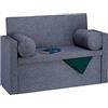Relaxdays 10022872_709 Panca con Schienale Reclinabile, Cuscini, Pouf Contenitore per Ingresso, Corridoio, 75x115x47cm, Grigio