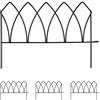 Relaxdays Recinzione per Aiuole, Set 4 Pannelli per Cortile e Giardino, Recinto Decorativo, Ferro, HL: 29,5x172 cm, Nero
