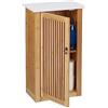Relaxdays Mobiletto da Bagno Pensile, Ripiano Regolabile, Armadietto da Parete, in bambù, HLP: 60x34,5x21 cm, Naturale