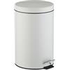 Relaxdays Pattumiera Cucina a Pedale, Cestino 20 L con Secchio Interno Rimovibile, Cesto con Coperchio, Acciaio, Bianco