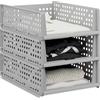 Relaxdays Organizer Pieghevoli per Armadio, Set 3 Box Estraibili in Plastica, Impilabili, HLP: 13x33,5x43,5 cm, Grigio