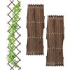 Relaxdays Grigliato in Legno per Rampicanti Allungabile 180x30 cm, Set 3 Tralicci Piante da Giardino e Balcone, Marrone