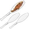 Relaxdays Set da 3 Girarrosto per Pesce, Acciaio Inox, Cestello BBQ, Anche per Verdure, Chiusura ad Anello, Argentato