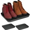 Relaxdays Vassoio Poggiascarpe, Set da 3 Vaschette Poggia Scarpe Bagnate, HLP: 3x35x27 cm, Tappetino in Plastica, Grigio