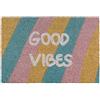 Relaxdays Zerbino Ingresso Casa "Good Vibes", 60x40 cm, Tappeto in Fibra di Cocco, Tappetino Interni e Esterni, Colorato