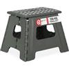 Relaxdays Sgabello Pieghevole L, da Bagno o Campeggio, per Bambini, Fino a 150 kg, Plastica, H 30 cm, Grigio Chiaro