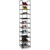 Relaxdays Scarpiera a 10 Ripiani in Stoffa, Scaffale Slim HxLxP: 175 x 33 x 33 cm, Portascarpe Salvaspazio a Colonna