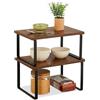 Relaxdays Scaffale da Tavolo Portaspezie, Set 2 Alzatine Organizer Cucina, Ripiani Salvaspazio, Impilabili, Marrone Nero