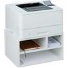 Relaxdays Supporto per Stampante da Scrivania, 3 Scomparti, Portadocumenti, Portacarta, Organizer, 22,5x40x30 cm, Bianco