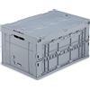 Relaxdays Cassetta Pieghevole, Stabile, da Lavoro, Plastica Resistente, 60L, HLP 32,5x58,5x39,5cm, Grigio
