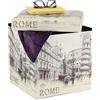 Relaxdays Pouf Contenitore, Design Vintage Italia, Sgabello Poggiapiedi Imbottito, Pieghevole, 38x37,5x37,5 cm, Bianco