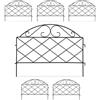 Relaxdays Recinzione per Aiuole, Set 6 Pannelli per Cortile e Giardino, Bordure Vintage, Ferro, HxL: 40x54,5 cm, Nero