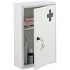 Relaxdays Armadietto Pronto Soccorso per Medicinali, 2 Scomparti, Cassetta Chiusura di Sicurezza, 32x21,5x8 cm, Bianco