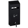 Relaxdays Posacenere da Muro per Esterno, Ceneriera con Chiave, Contenitore Interno Rimovibile, 32,5 x 15 x 6 cm, Nero