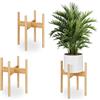 Relaxdays Supporto per Fiori e Piante in Vaso da D: 29 cm, Set da 3 Portavasi, Fioriere da Interno, in bambù, Naturale
